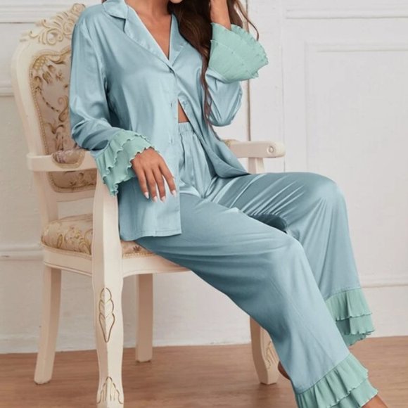 Variety Pack (4 sets) Satin House Coord Set Lounge Wear Set Pajama Set - Picture 2 of 9